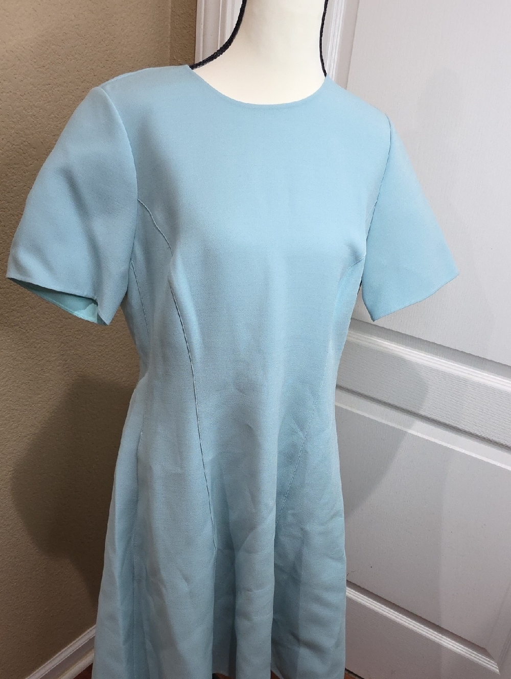 Lafayette 148 New York Light Blue Asymmetrical Women's Dress
